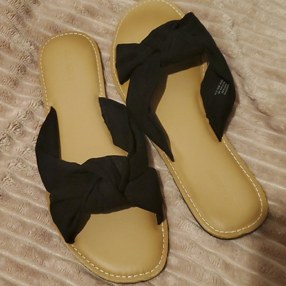 Knotted-Twist Slide Sandals for Women